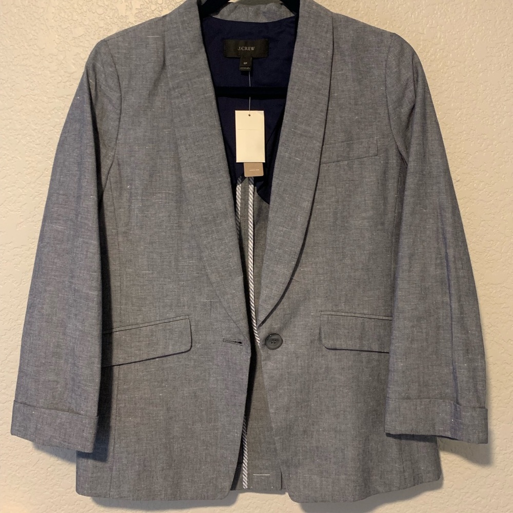 **NWT** J Crew Chambray Blazer